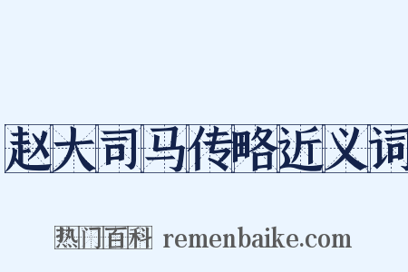 赵大司马传略近义词是什么意思的图片